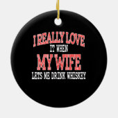 Whiskey Bourbon Helpt Alcohol TShirt Gift Keramisch Ornament (Achterkant)