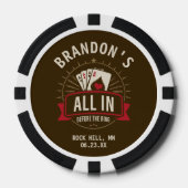 Whiskey Brown Custom Rustic Bachelor Party Poker Chips (Voorkant)