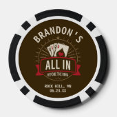 Whiskey Brown Custom Rustic Bachelor Party Poker Chips (Achterkant)