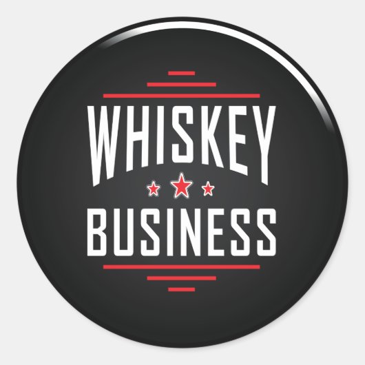 Whiskey Business Classic Round Sticker (Voorkant)
