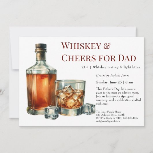 Whiskey & Cheers – Invitation de la fête des Pères (Devant)