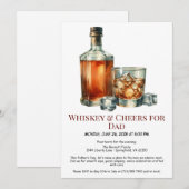 Whiskey & Cheveux pour Papa - Invitation de la Fêt (Devant / Derrière)