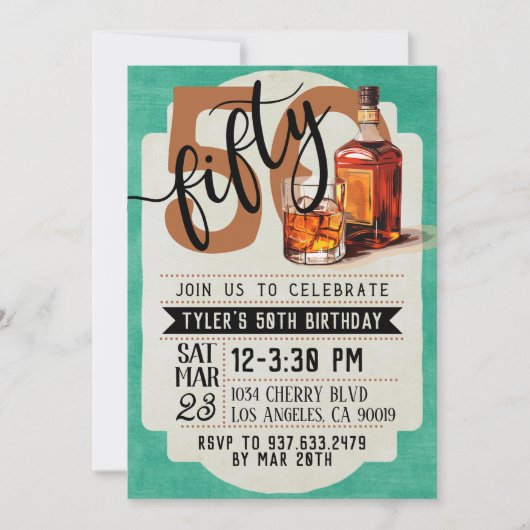 Whiskey & Cigars Invitation 50e anniversaire (Devant)