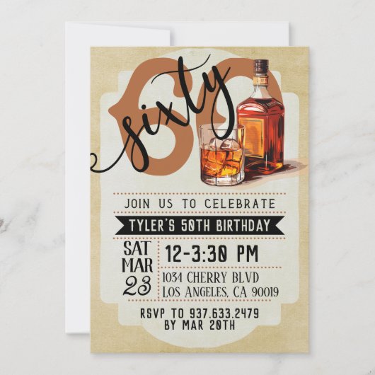 Whiskey & Cigars Invitation 60e anniversaire (Devant)