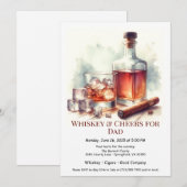 Whiskey & Cigars – Invitation de la fête des Pères (Devant / Derrière)