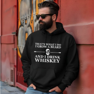 Whiskey citaten met grappige bebaarde gezegden hoodie