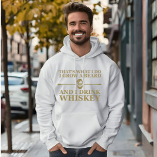 Whiskey citaten met grappige bebaarde gezegden hoodie