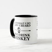 Whiskey citaten met grappige bebaarde gezegden mok (Voorkant links)