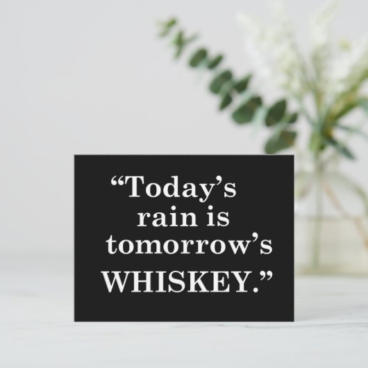 Whiskey citeert grappige alcohol gezegden geschenk feestdagenkaart (Staand voorkant)