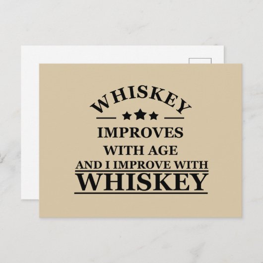 Whiskey citeert grappige alcohol gezegden geschenk feestdagenkaart (Voorkant / Achterkant)
