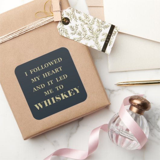 Whiskey citeert grappige alcohol gezegden geschenk vierkante sticker (Geschenken)