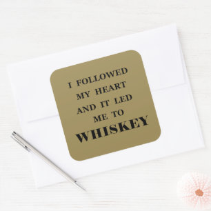 Whiskey citeert grappige alcohol gezegden geschenk vierkante sticker