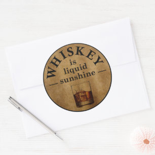 Whiskey citeert grappige alcohol gezegden ronde sticker