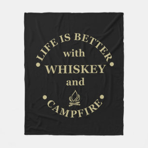 Whiskey citeert grappige camping camper gezegden fleece deken