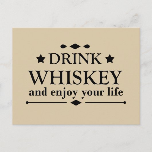 Whiskey citeert grappige drink alcoholische gezegd feestdagenkaart (Voorkant)