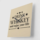 Whiskey citeert grappige drink alcoholische gezegd vierkante klok (Hoek)