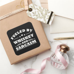 Whiskey citeert grappige drink alcoholische gezegd vierkante sticker