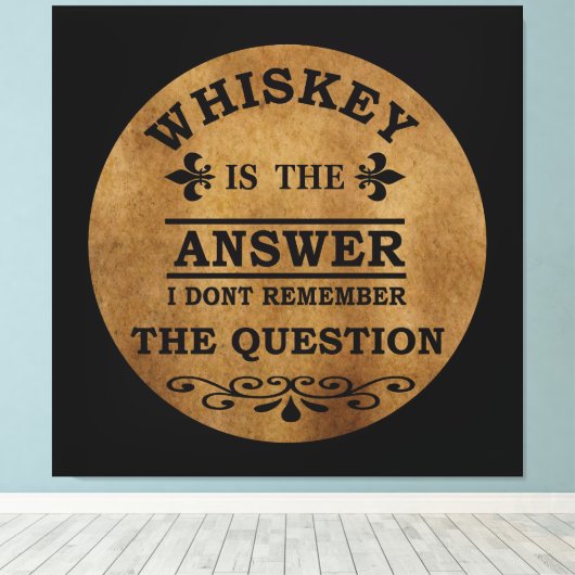 Whiskey citeert grappige drink gezegden canvas afdruk (Insitu (Houten vloer))