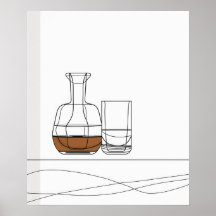 Whiskey Decanter glas fijne lijn minimalistische k