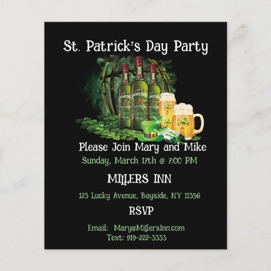 Whiskey en bier St. Patrick's Day Party Flyer (Voorkant)