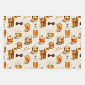 Whiskey en boog stropdassen ontwerp inpakpapier vel (Voorkant)