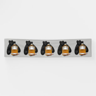 Whiskey en sigaar herhalings verjaardagsbanner spandoek