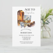 Whiskey en sigaar mannen verjaardagsfeestje kaart (Staand voorkant)