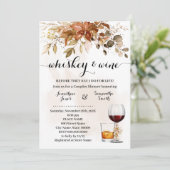 Whiskey en Wine Couples Shower Fall Wedding Kaart (Staand voorkant)