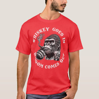 Whiskey erin, wijsheid eruit Aap (op achterkant) T-shirt