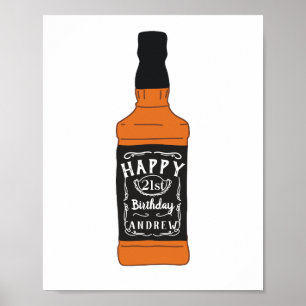 Whiskey Fles 21st Birthday Whiskey Lovers Poster