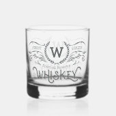 Whiskey gepersonaliseerde Monogram  look Whisky Glas (Voorkant)