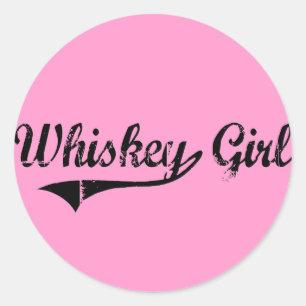 Whiskey Girl Ronde Sticker