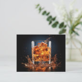 Whiskey Glass Briefkaart (Staand voorkant)