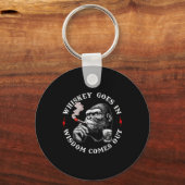Whiskey Goes In Wisdom Comes Out Funny Monkey (on  Sleutelhanger (Voorkant)