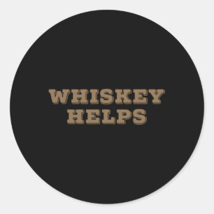 Whiskey Helpt en alcohol Ronde Sticker