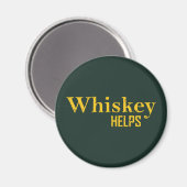 Whiskey helpt grappige alcohol gezegden whisky cit magneet (Voorkant / Achterkant)