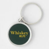 Whiskey helpt grappige alcohol gezegden whisky cit sleutelhanger (Voorkant)