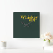 Whiskey helpt grappige alcohol gezegden whisky cit vierkante klok (Huis)