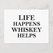 Whiskey helpt grappige alcoholische gezegden feestdagenkaart (Voorkant)