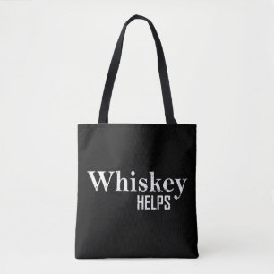 Whiskey helpt grappige drink alcoholcitaten draagtas