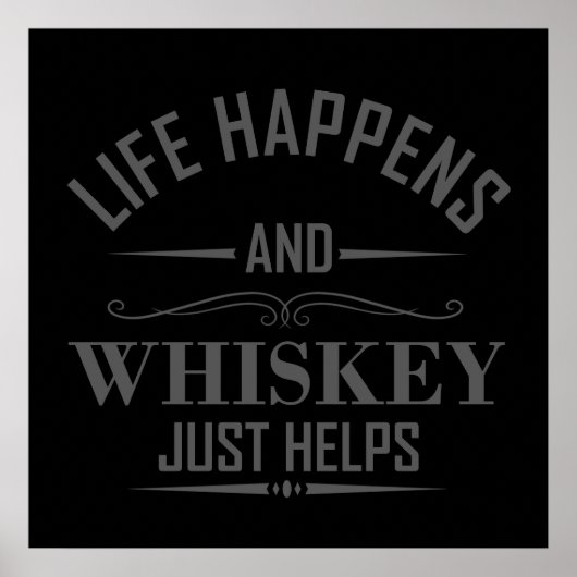 Whiskey helpt grappige drinkende alcohol spreuken poster (Voorkant)