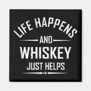 Whiskey helpt grappige quotes drink alcohol gezegd magneet