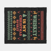 Whiskey is mijn kerst geest grappige lelijke trui fleece deken (Voorkant (Horizontaal))