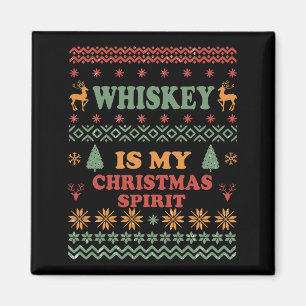 Whiskey is mijn kerst geest grappige lelijke trui magneet