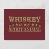 Whiskey is mijn spirituele dier grappige alcohol g feestdagenkaart (Voorkant)