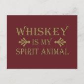 Whiskey is mijn spirituele dier grappige alcohol g feestdagenkaart (Voorkant)