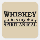 Whiskey is mijn spirituele dier grappige alcohol g vierkante sticker (Voorkant)