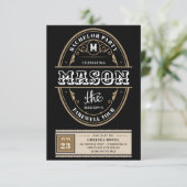 Whiskey Label Bachelor Feest Bachelor Weekend Kaart (Staand voorkant)