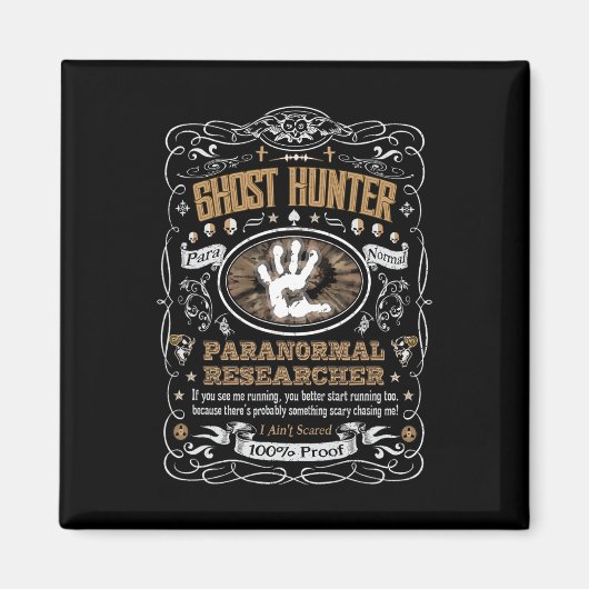 Whiskey Label Ghost Hunter Magneet (Voorkant)