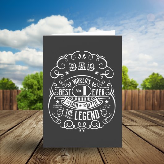 Whiskey Label Man Mythe Legende Papa  Feestdagen Kaart